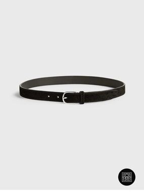 Toteme Slim suede trouser belt espresso